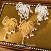 18k Gold Plated Firework Pearl Ear Clips - Elegant, Versatile & Luxurious Design