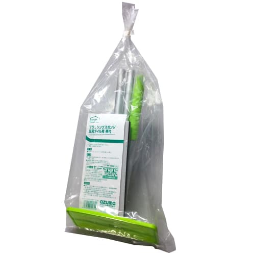Azuma Industrial TK Brushing Sponge for Entryway Tiles, with Handle, Connecting Handle, Green, for Entryway and Balcony Cleaning, Total Length: Approx