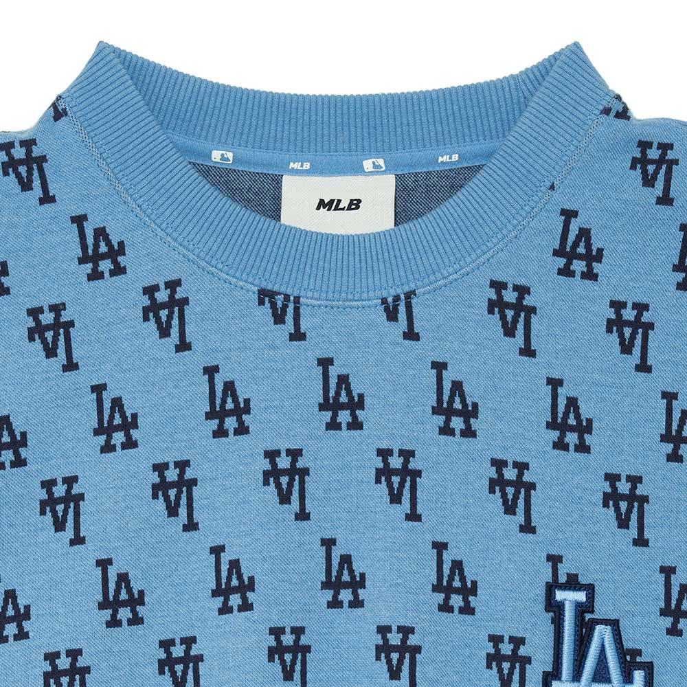New MLB MONOGRAM Series Los Angeles Dodgers Sweatshirt Unisex Dark Sky Blue 3AMTM0334-07SBD