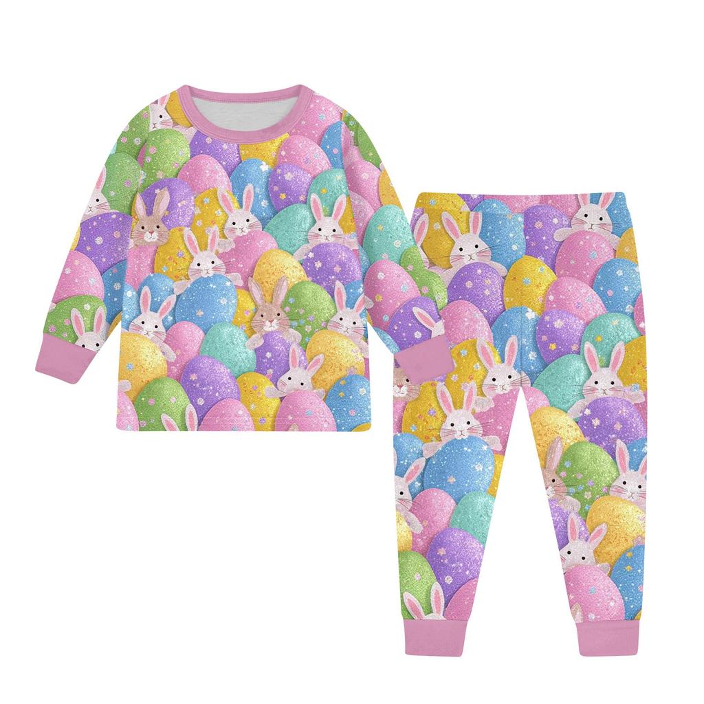 Children's Set - Printed Cartoon Two-Piece Outfit Set For Boys And Girls