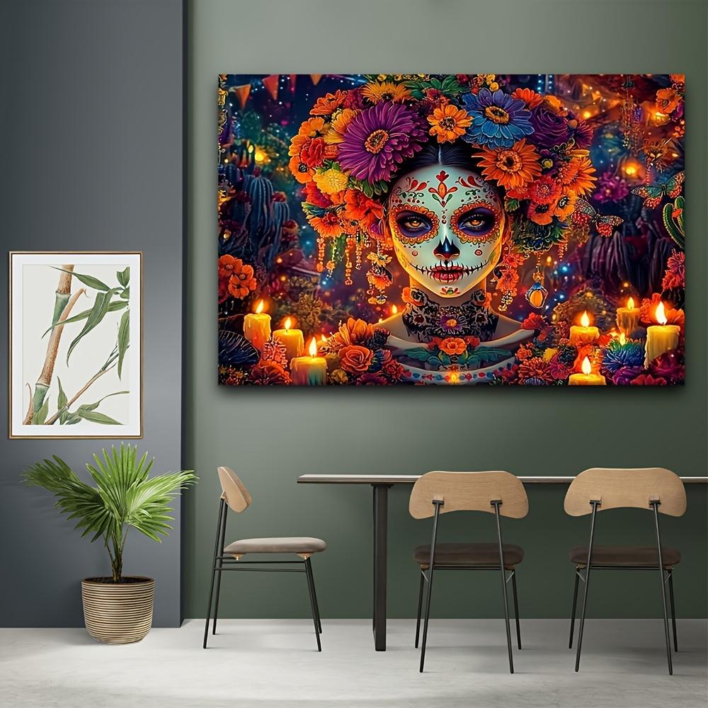 1 oversized polyester candy skull tapestry vibrant Dead Wall Day decoration Mexican carnival party background