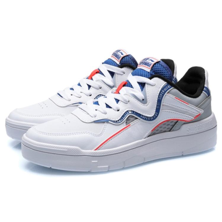 Li Ning Wave SPWV Lite Low Top Skateboard Shoes Men's White Blue AGCR037-4