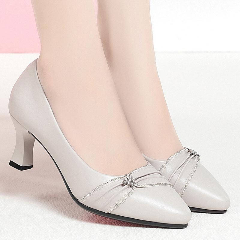 2025 New Women's High Heels Women's Shoes Korean Version Pointed Toe Shallow Mouth Women's Stiletto Shoes