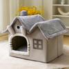 Removable Chihuahua Cave Bed House Shape Cat Cushion Kennel Pet Tent Winter Cat House  Kitten