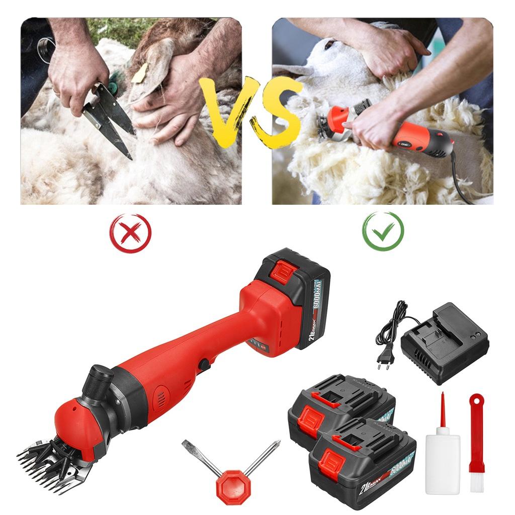 2200 Rpm 2 Speeds Wireless Electric Sheep Goat Kit Shearing Machine 6000mah Clipper Farm Animal Shears Cutter Wool Scissor for Battery 110-220V