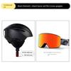 Small Brim Ski Helmet, Ski Goggles, Anti-Fog, Adult Model, Professional Anti-Impact, Breathable Ski Hat, Protective Gear for Men and Women