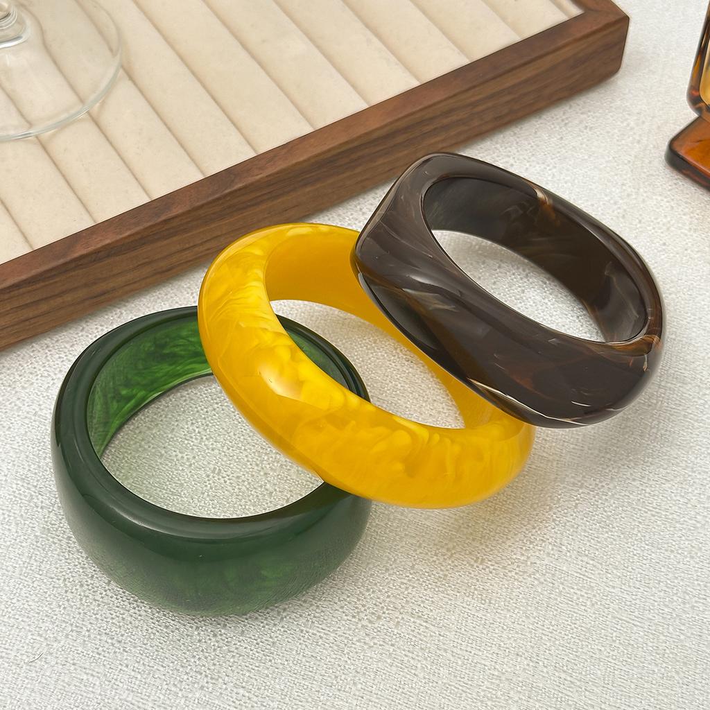Retro Smudge Plain Ring Bracelet Bracelet Fashion Irregular Section Acrylic Bracelet