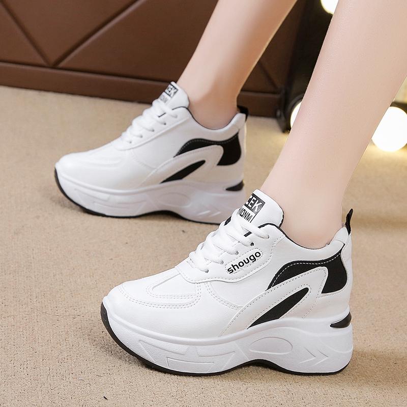 Fashion 2025 New Outdoor Lace Up Women's Vulcanize Shoes Mixed Colors Increased Internal Women Sneakers Versatile Ladies Casual Shoes