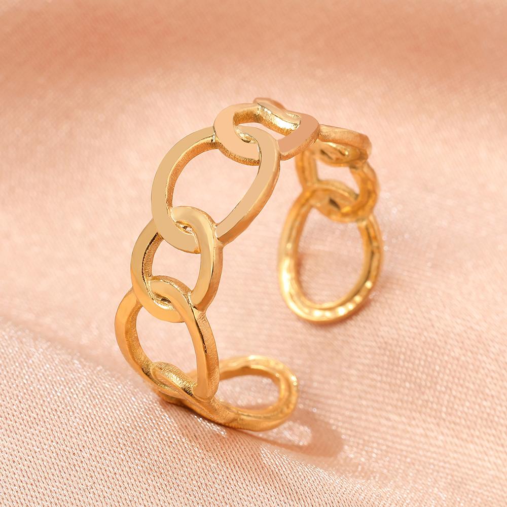 Stainless Steel Rings Minimalist Geometric Personality Snake Adjustable Open Ring Fashion Trending Ring For Women Zircon Gifts
