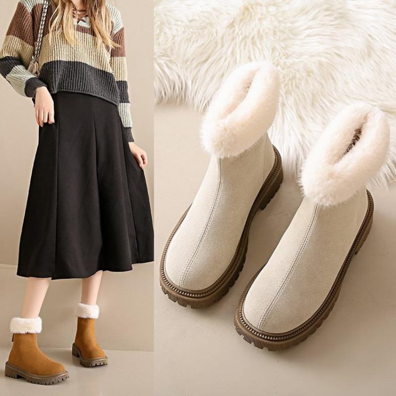 Emu Winter New Thick-soled Velvet Thickened Snow Boots for Women Large Size Warm Towel Short Boots Cotton Shoes for Women