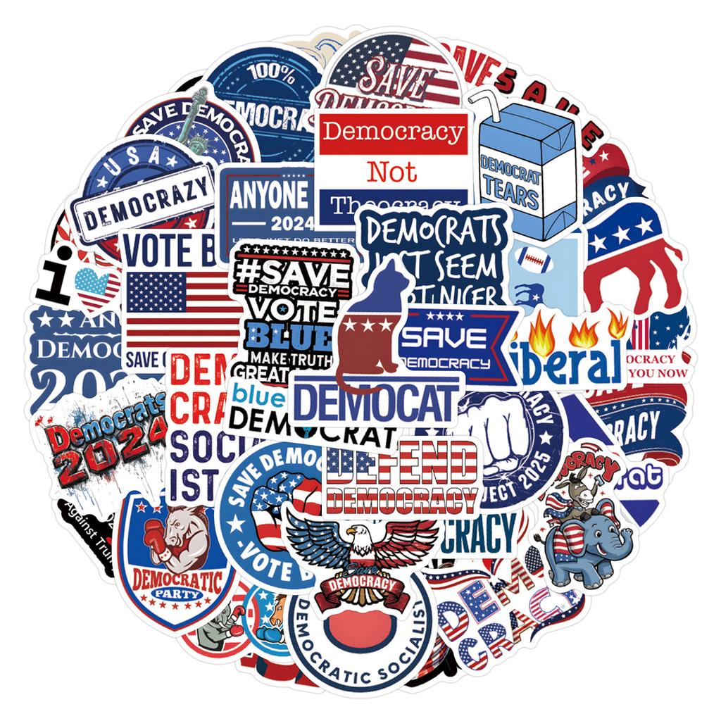 55 New Democrat Graffiti Stickers Decorate Notebook Suitcase Mobile Phone DIY Waterproof Stickers