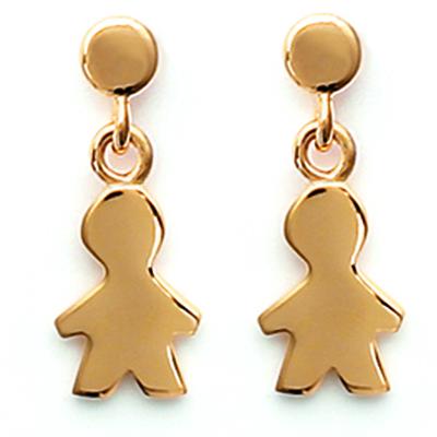 [L1180] - Gold Plated 'Boy' Earrings Gold