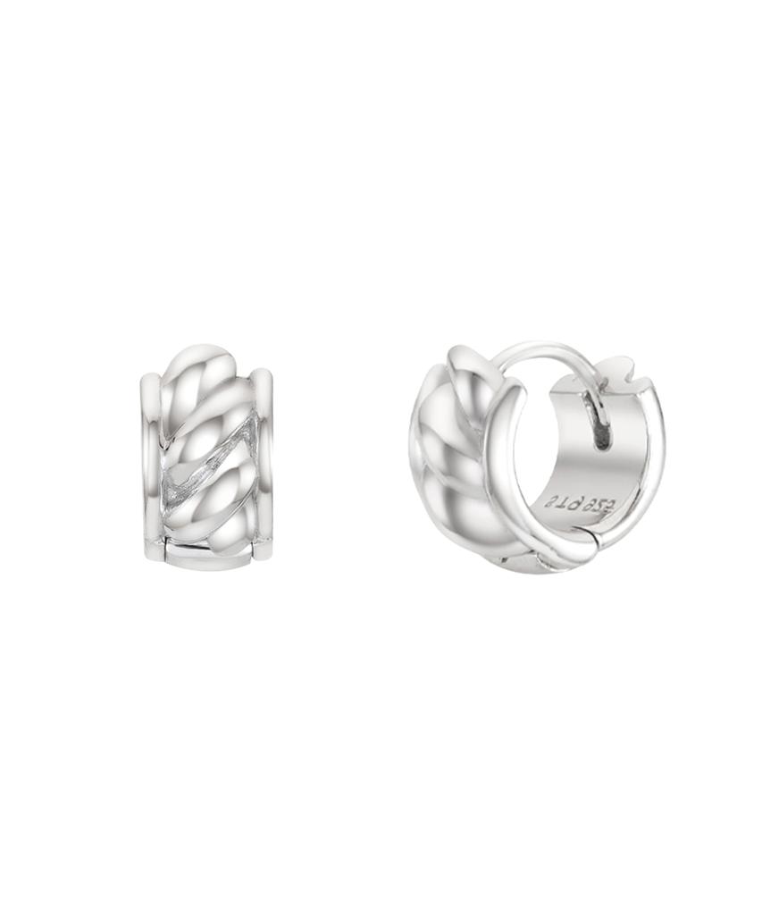 Stonehenge Silver Twisted One-Touch Earrings Sc26B02E