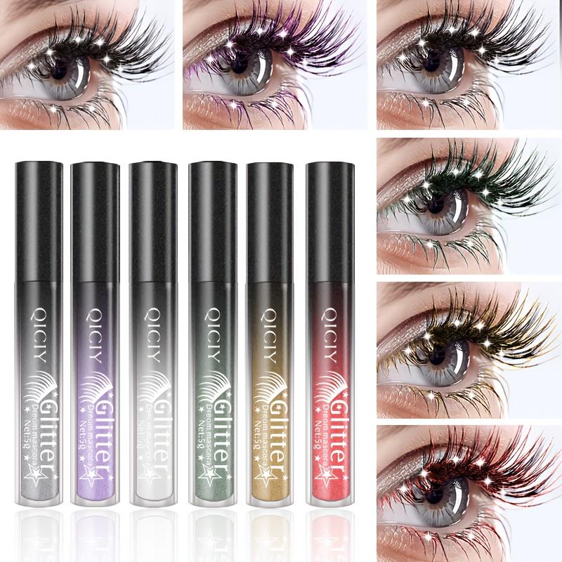 Funkelnder Metallischer Mascara Langanhaltend & Wischfest Glitzerndes Volumen & Lifting mit Metall-Bürstenkopf Make-up Geschenk für Party, Täglichen Gebrauch