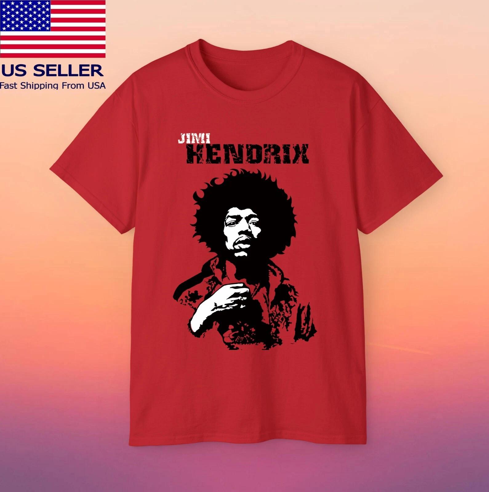 Jimi Hendrix Men s Red Size S-5XL 3XL