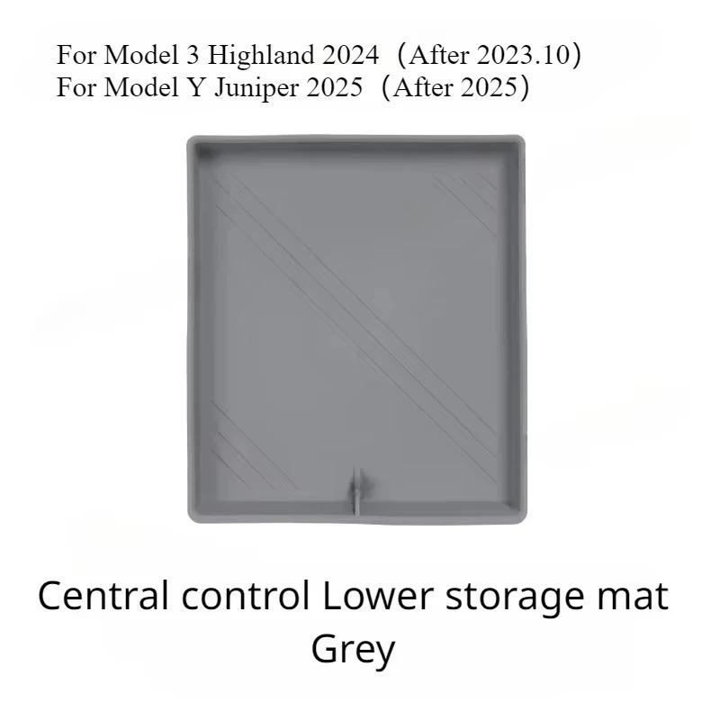 For Tesla Model Y Juniper Model 3 Highland Central Control Storage Pad Silicone Water Cup Mat Armrest Box Lower Pads Accessories