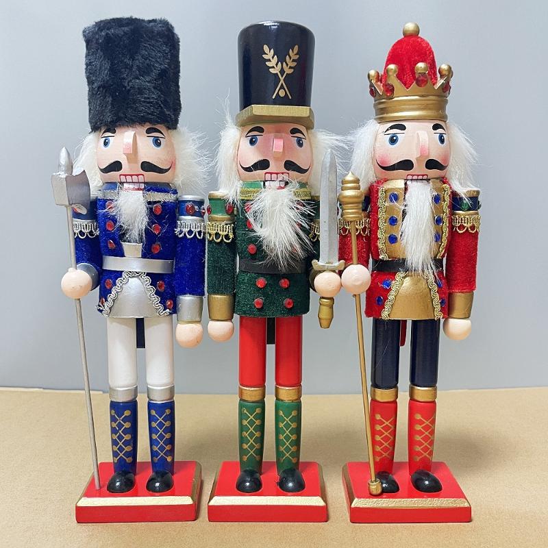 1Pcs 30Cm Cartoon Walnut Soldier Home Decoration Christmas Ornament Wooden Nutcracker Puppet Desktop Decor