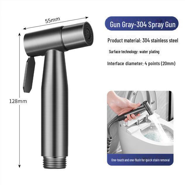 Sada rozprašovače na toaletní bidet z nerezové oceli s posilovací tryskou pro čištění a splachování koupelny.