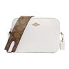 New Camera Leather Camera Bag, Crossbody Bag, Shoulder Bag Small Women's White & Brown C8375-IMCHK
