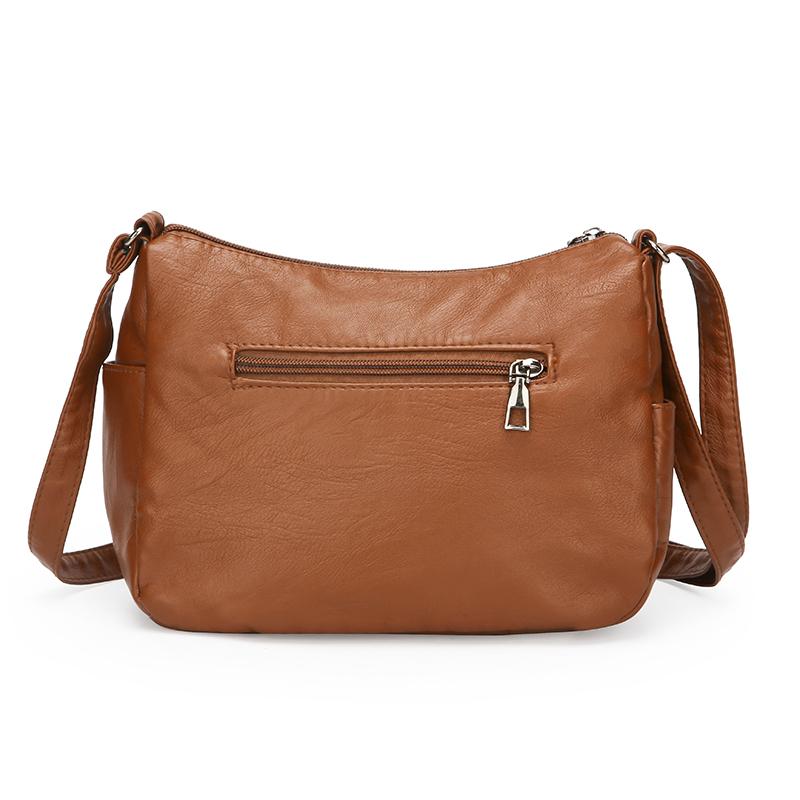 Large Capacity Shoulder Bag Women's Lightweight Soft Leather Crossbody Bag Mother Bag