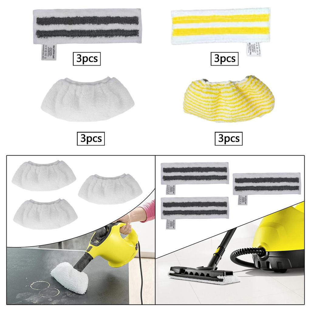 3Pcs Washable Cloth Mat Dry or Wet Pads Cleaning Pad Reusable Floor Mop Covers for Home Kitchen PVC Floor Tile Floor Wood Floor