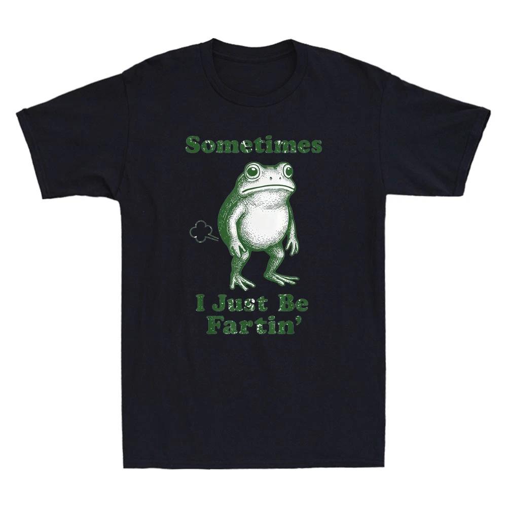 Sometimes I Just Be Fartin  Funny Frog Cartoon Meme Quote Vintage Men s T-Shirt L