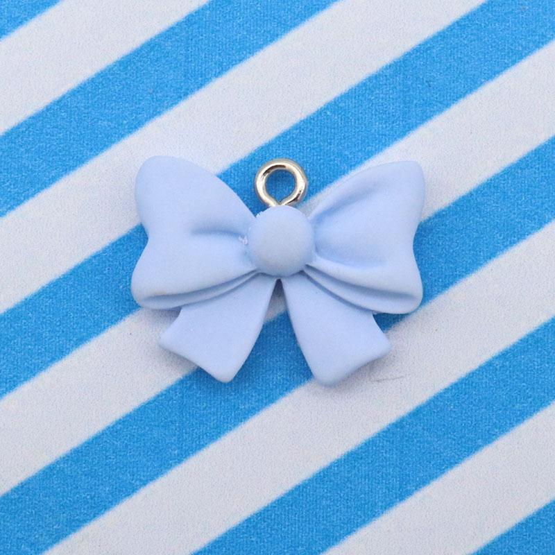 5pcs Cute Bowknot Resin Solid Color Pendant Butterfly Knot Charms Jewelry Making Accessories DIY Earrings Necklace Trend Beads