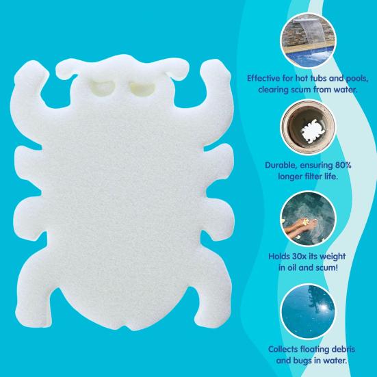 10Pcs Pool Sponges Oil Absorber Pool Scum Sponge Floating Grease Remover Sponge for Swimming Pool Hot Tub Spa Removes Scum Dirt Grease