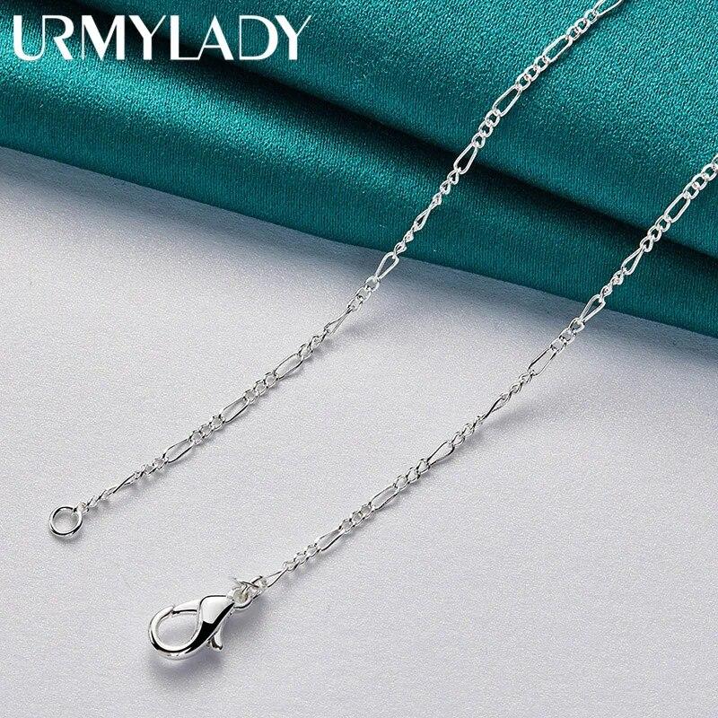 URMYLADY 925 Sterling Silver LOVE Heart Pendant Necklace For Women Wedding Party Fashion Charm Jewelry