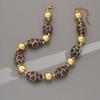 Fashion Color-blocked leopard print necklace For Women Ladies