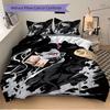 3pcs Kamado Nezuko Printed Quilt Set - Includes 1 Quilt Cover and 2 Pillowcases, Machine Washable - Suitable for All Seasons.H057