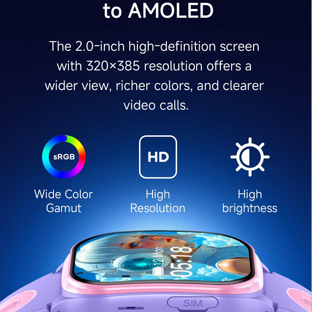 Kinder 4G Smart Phone Uhr 2.0'' GPS WIFI Videoanruf Kamera Kinder Smartwatch Monitor Tracker Standort 2+16G APP Download