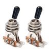 Jiayouy 3 Way Toggle Switch Pickup Selector with Black Tip Knob for Gibon Epiphone Les Paul Electric Guitar Part 2Pcs