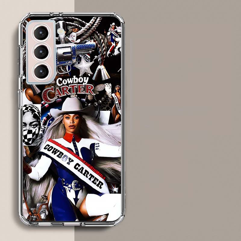 Singer Beyonce Cowboy Phone Case For Samsung Galaxy S25 Edge S24 S23 FE S21 S20 S10 Plus S22 S26 Ultra Cover Clear Cases TPU Cap