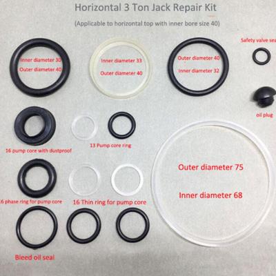 Ferramenta de reparo de vedação de óleo de macaco hidráulico Selo de óleo pequeno O / Horizontal 3 TON Kit de reparo de êmbolo de bomba de óleo