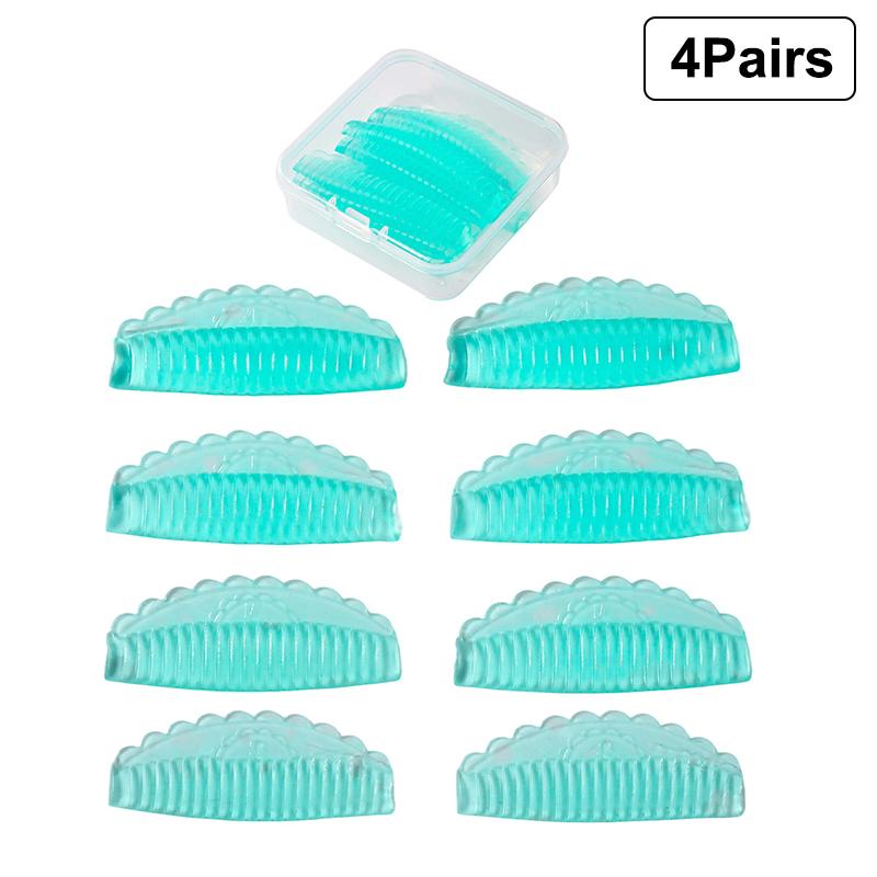 

4 пары самоклеящихся накладок для ламинирования ресниц, силиконовые накладки, многоразовые бигуди для завивки ресниц, 3D аксессуары для завивки ресниц зелёный