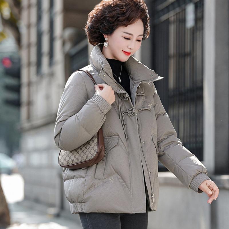 Middle-aged and Old Women's Down Jackets Short New Loose Anti-season Lightweight Warm Mother Winter Warm Jacket