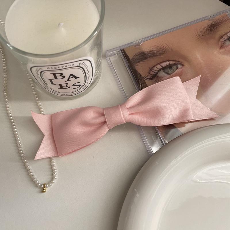 Vintage Bowkont Barrettes Hair Clips for Girls French Clips With Artificial Pearls Satin Silk Hair Accessories