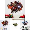 Vibrant 3d Superhero Avengers Wall Stickers Kids Cartoon Room Decor Removable Pvc Wallpaper