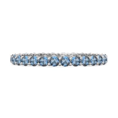 London Blue Topaz Eternity Band Ring - 925 Sterlingsilber