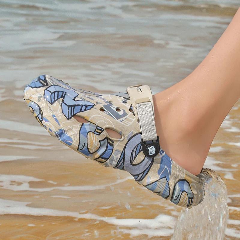 Men Slippers Mens Shoes Big Size 40-45 New EVA Soft-soled Sandals Summer Indoor Outdoor Garden Clogs Walking Beach Shoes