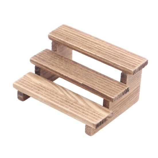 Display Riser Stand Miniature Wooden Mini Riser Model Three-Tier Display Stand Furniture