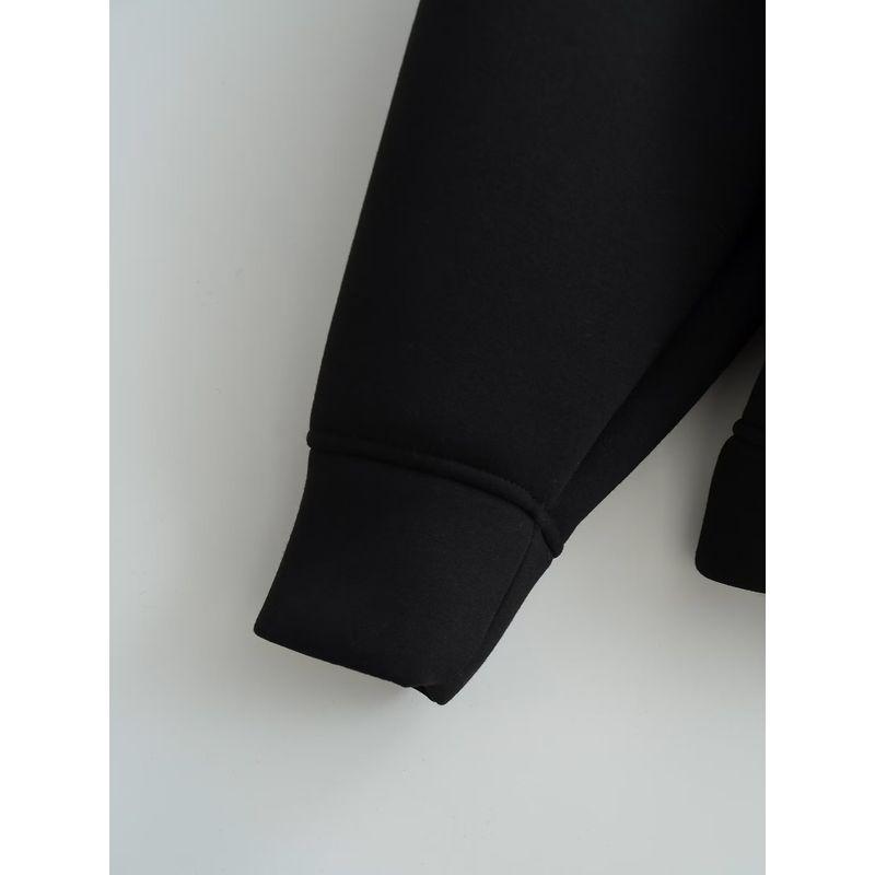 Kaslead New Arrival Black Loose Zip Sweatshirt