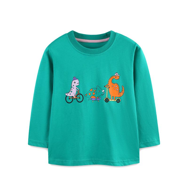 European Style Dinosaur Print Boys Long-Sleeved Pullover T-Shirt - Autumn New Arrival Sportswear 100cm