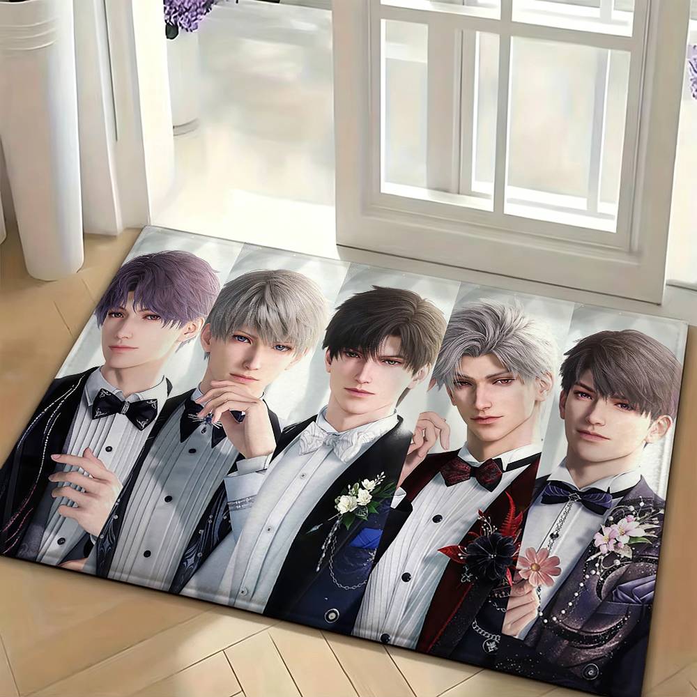 Game L-Love and D-Deepspace Floor Mat Soft Non Slip for Entry Door Bathroom Indoor Home Decorative Carpet
