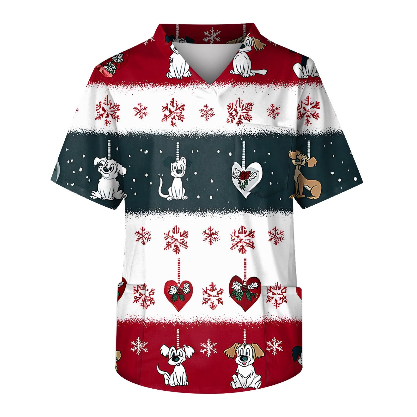 

Мужская рабочая блузка с короткими рукавами и v-образным вырезом с принтом, топ с нагрудным карманом L винный