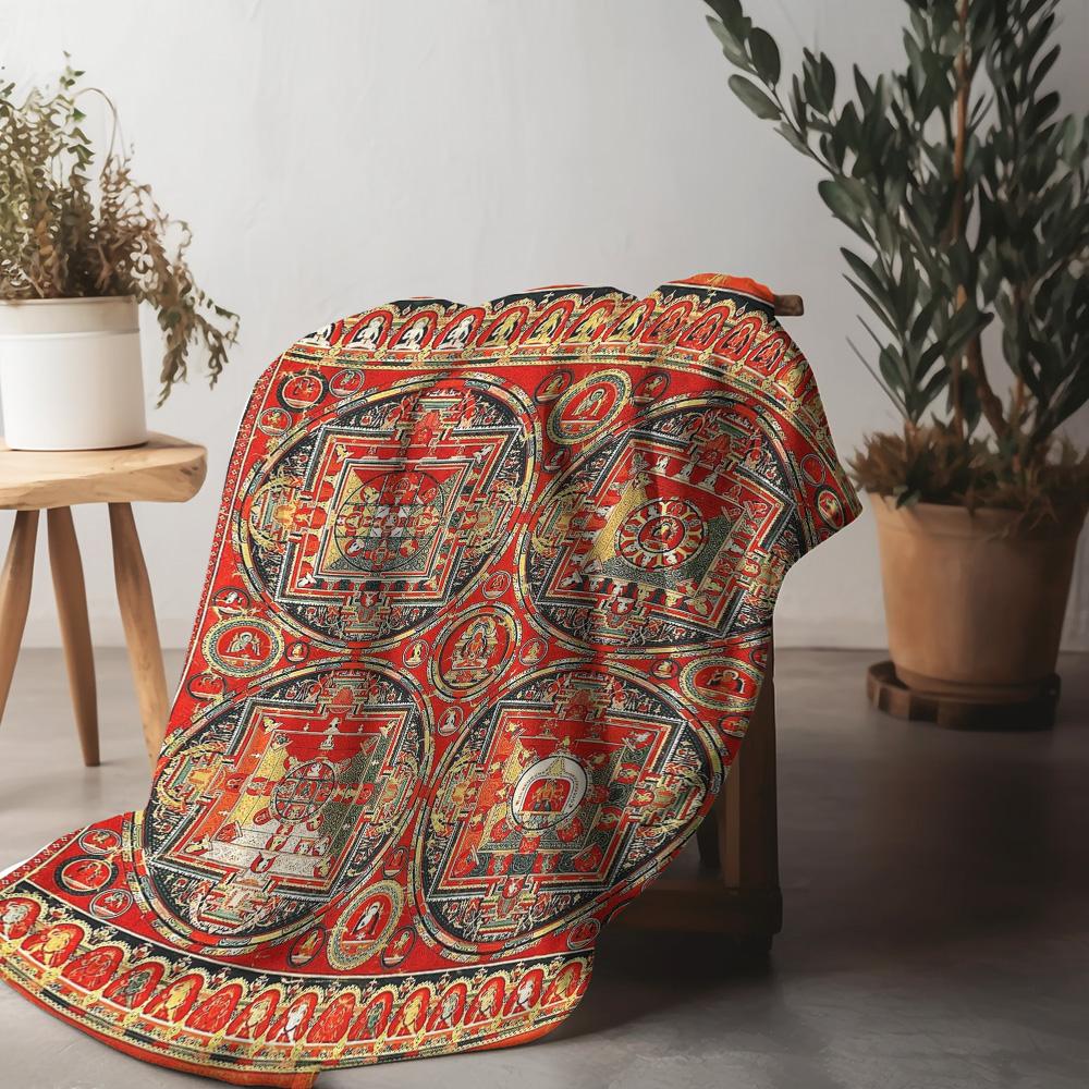 Multifaceted Mandala Pattern Decorative Throw Blanket Bed Sofa Cover Cushion for Home Decor Gift