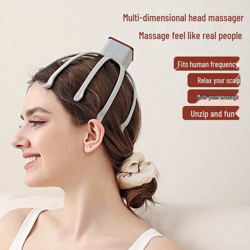 Automatisches Kraken Kopfhautmassagegerät: Kopfvibration, Reinigung, Entspannung und Einschlafhilfe