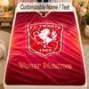Flannel BlanketFC Twente Custom Name Text Personalized Soft Warm Throw Blanket Home Decor Gift