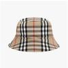 Burberry 8089433 B9368 Vintage Check Equestrian Logo Embroidery Reversible Bucket Hat